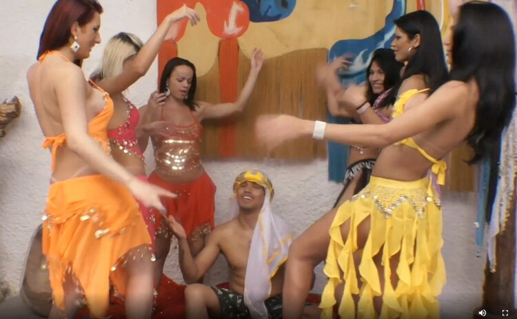 Unknown - Six Gorgeous Belly Dancing Trannies VS. One Lucky Guy (Tranny/TrannyGangbanged) HD 720p